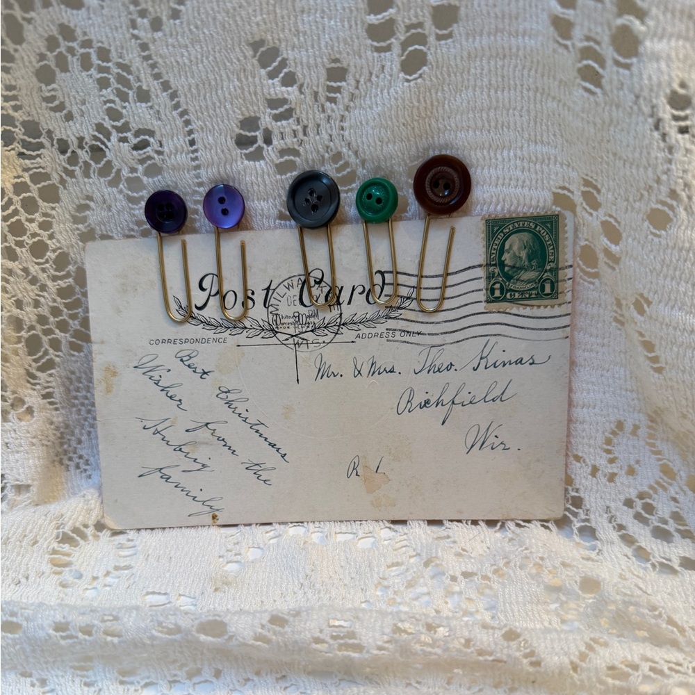 Button-Top Paperclip Set - Multicolor Decorative Clips - Picture 3 of 3
